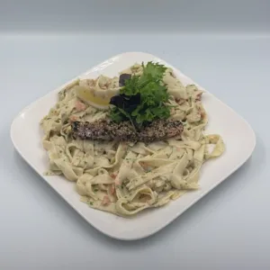 Pasta met zalm